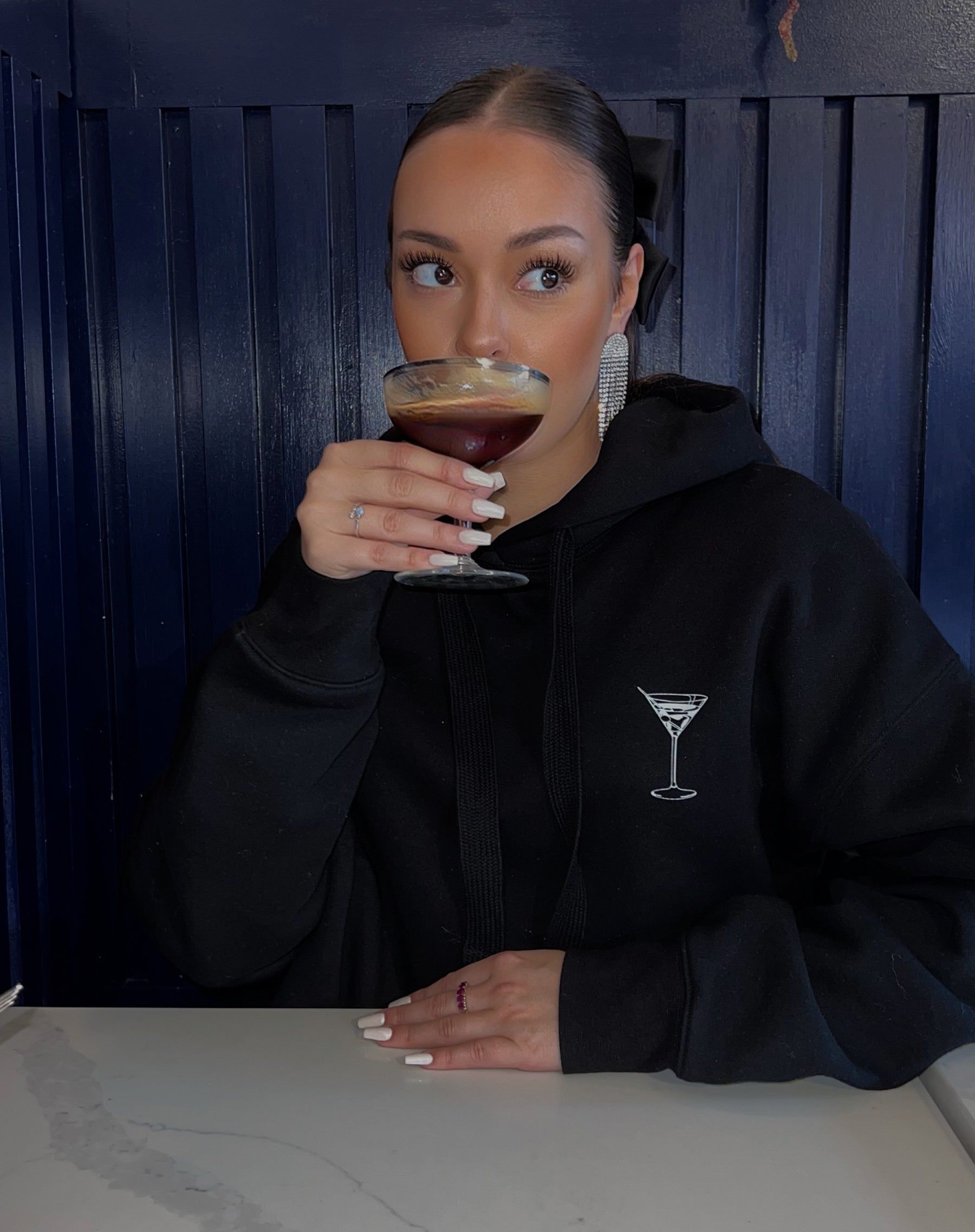 The 'Cocktail Club' Big Sister Hoodie | Black sold by Brunette The Label product image thumbnail 2