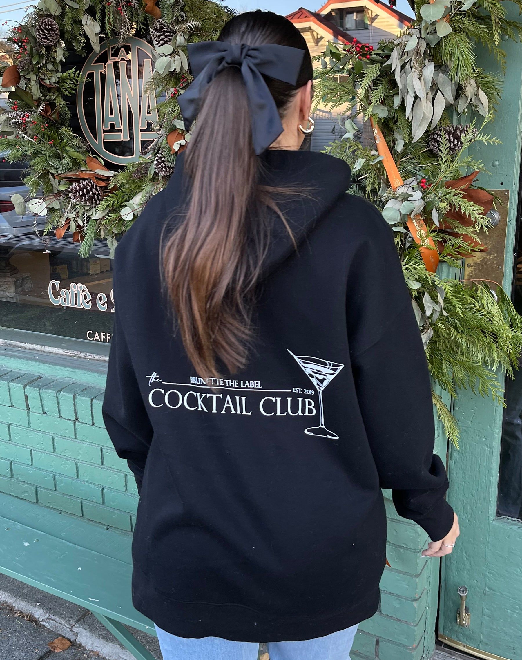 The 'Cocktail Club' Big Sister Hoodie | Black sold by Brunette The Label product image thumbnail 3