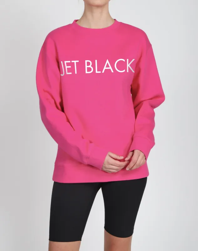The "JET BLACK" Classic Crew Neck Sweatshirt | Fuchsia sold by Brunette The Label