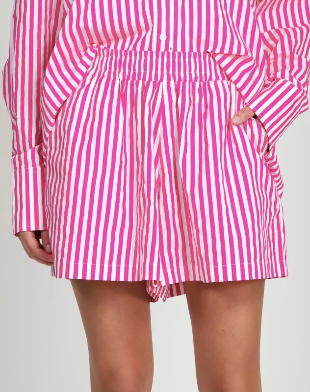 Striped Short | Fuchsia sold by Brunette The Label