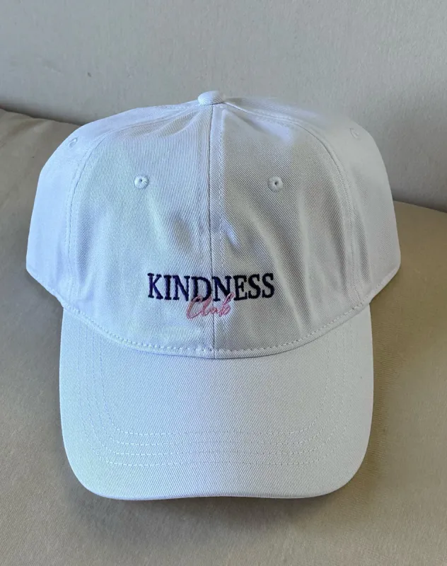 "Kindness Club" Baseball Cap | White sold by Brunette The Label