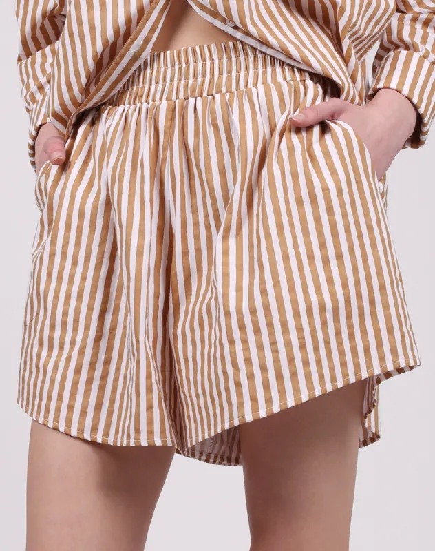 Striped Short | Caramel Sundae made by Brunette The Label