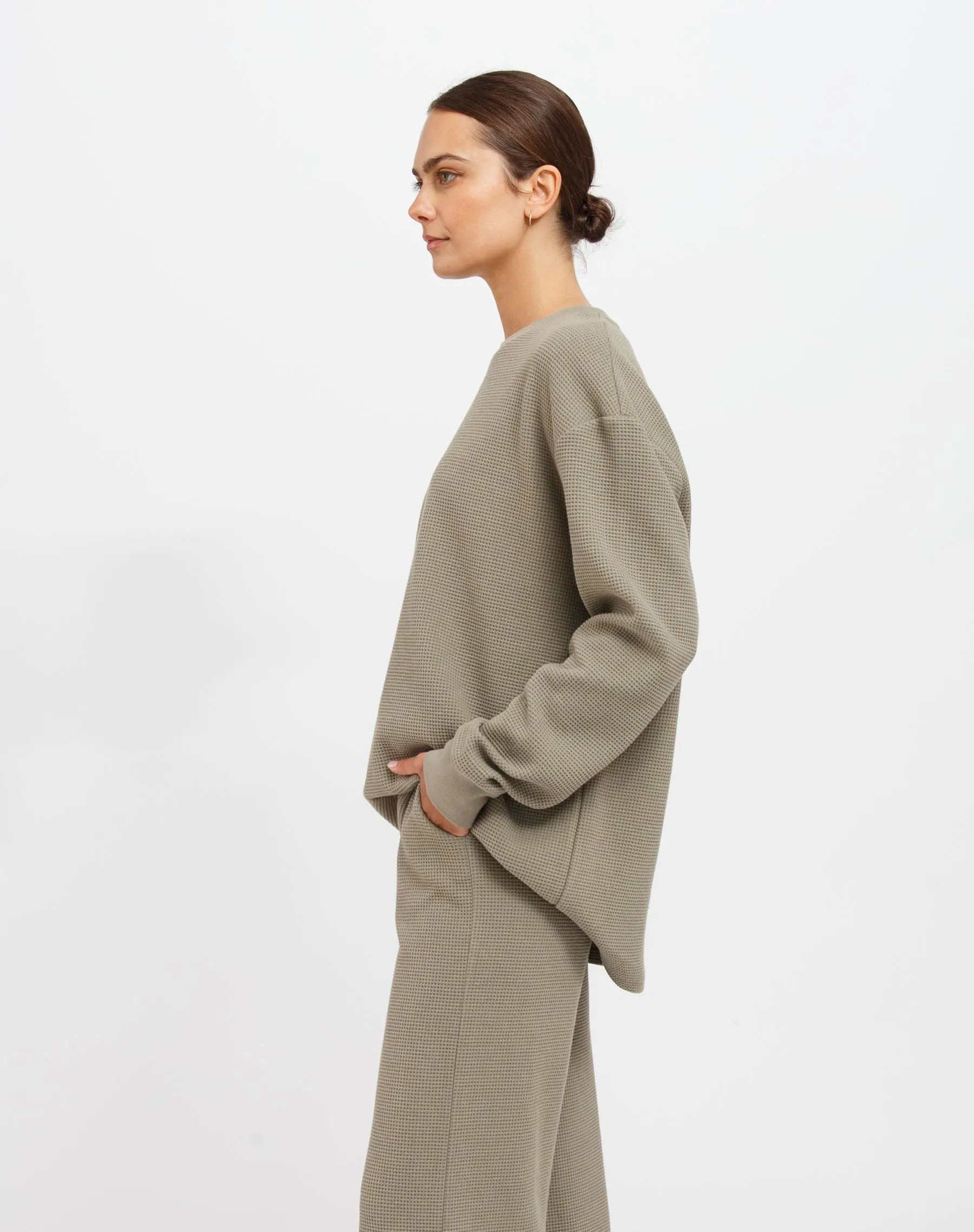 Waffle Boxy Shirt sold by Brunette The Label product image thumbnail 2