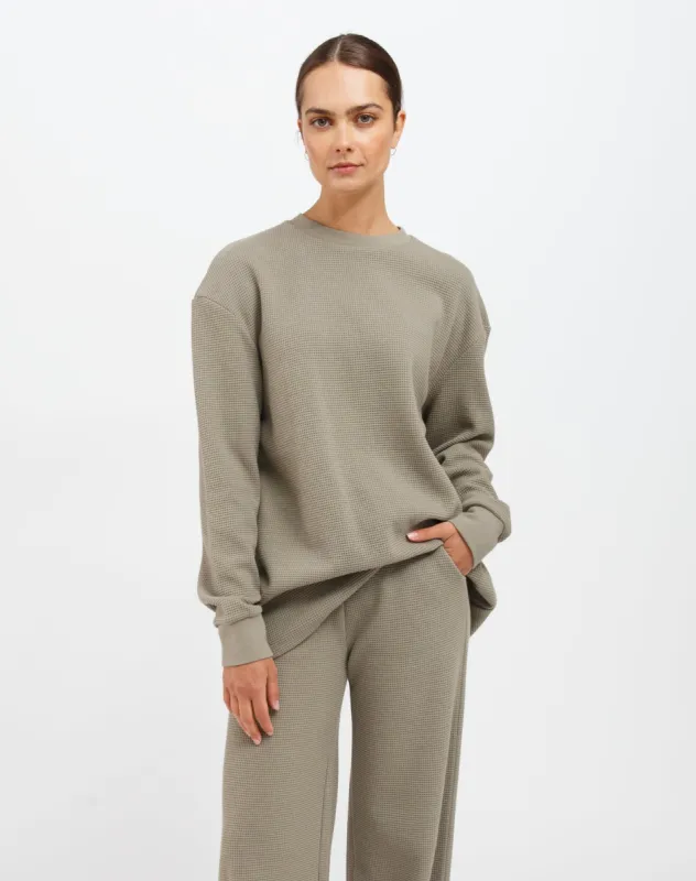 Waffle Boxy Shirt sold by Brunette The Label