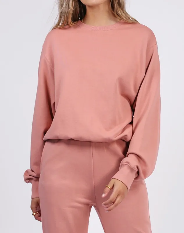 The "BEST FRIEND" Crew Neck Sweatshirt | Rose Blush sold by Brunette The Label