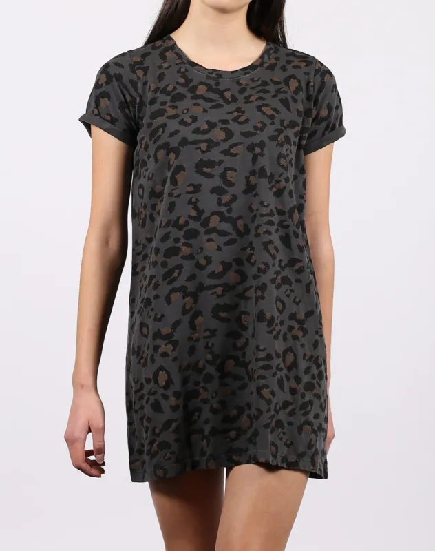 The "LEOPARD" Tee Dress | Slate sold by Brunette The Label