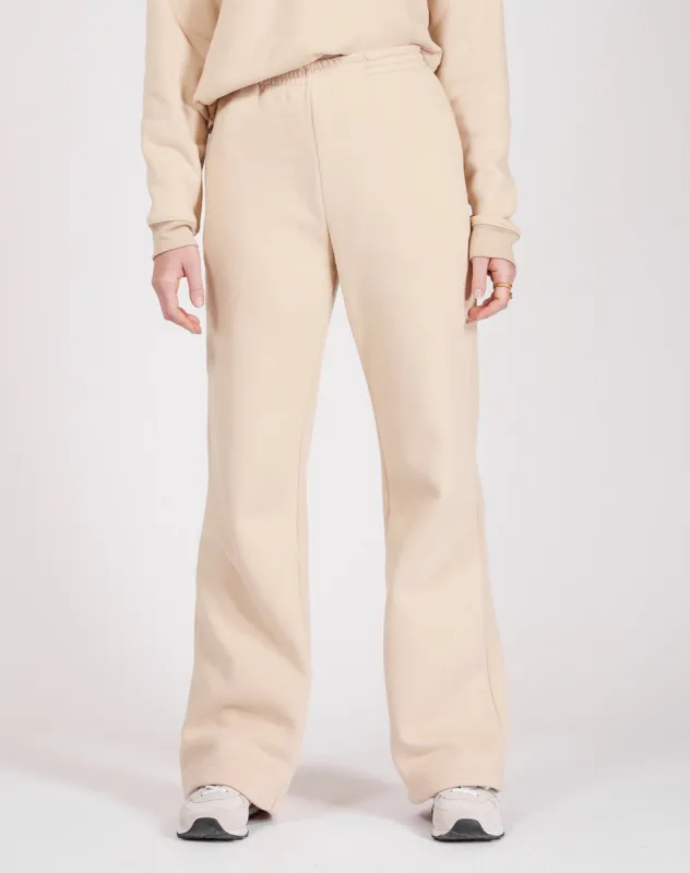 The Wide Leg Track Pant | Sand sold by Brunette The Label