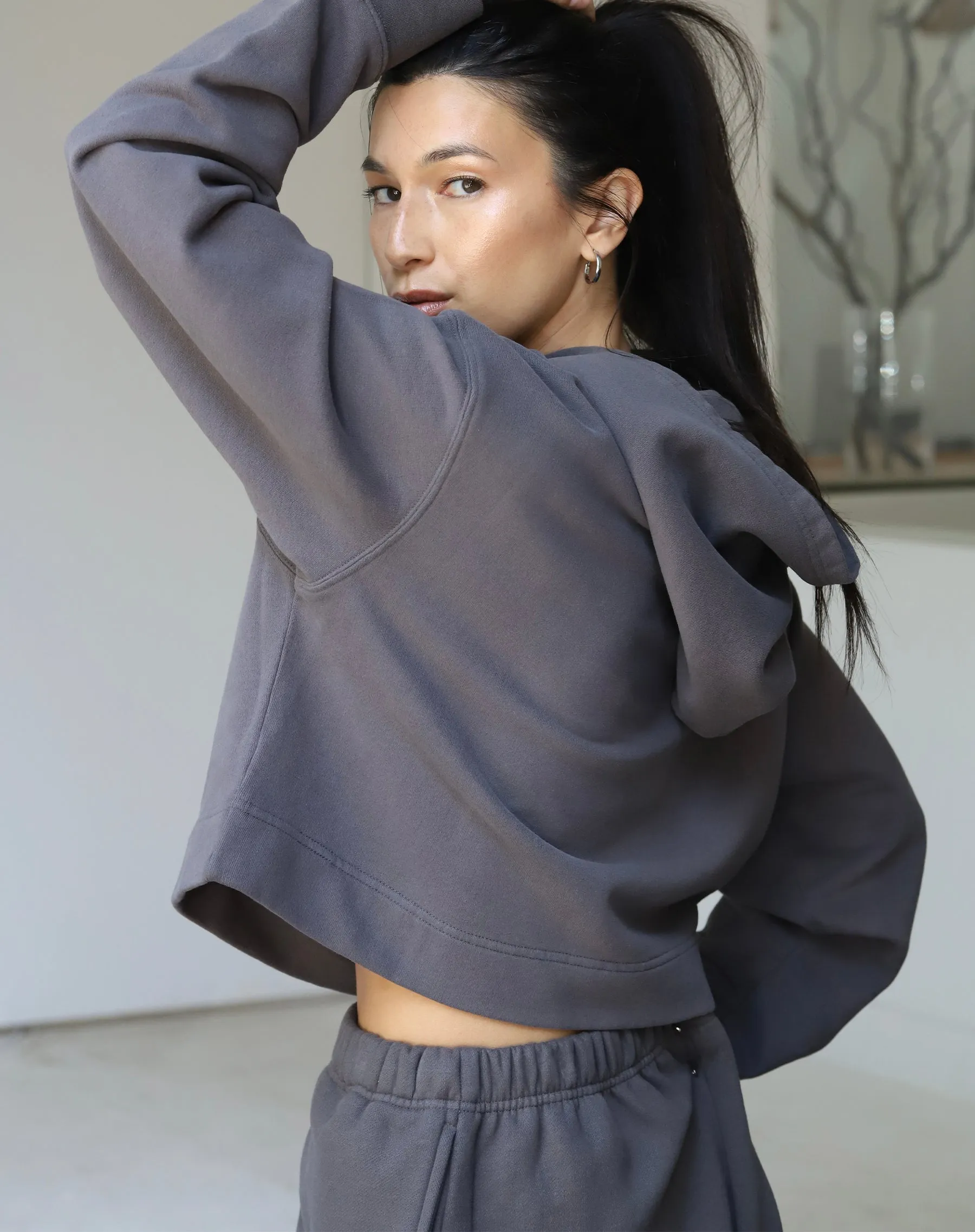 The Cropped Classic Hoodie | Washed Grey sold by Brunette The Label product image thumbnail 2