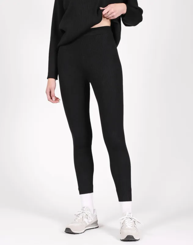 The Knit Legging | Black sold by Brunette The Label