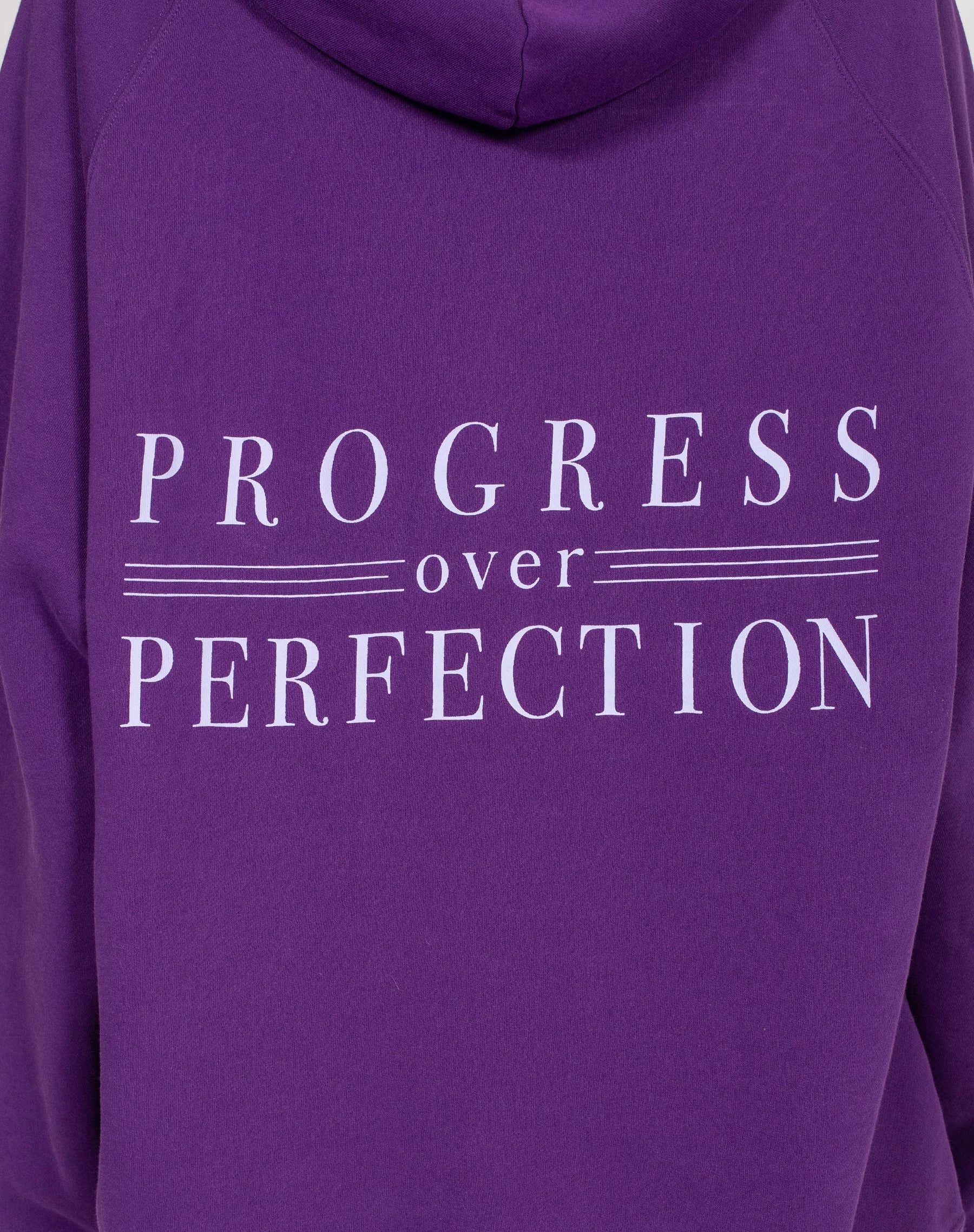 The "PROGRESS OVER PERFECTION" Big Sister Hoodie | Ultraviolet sold by Brunette The Label product image thumbnail 5