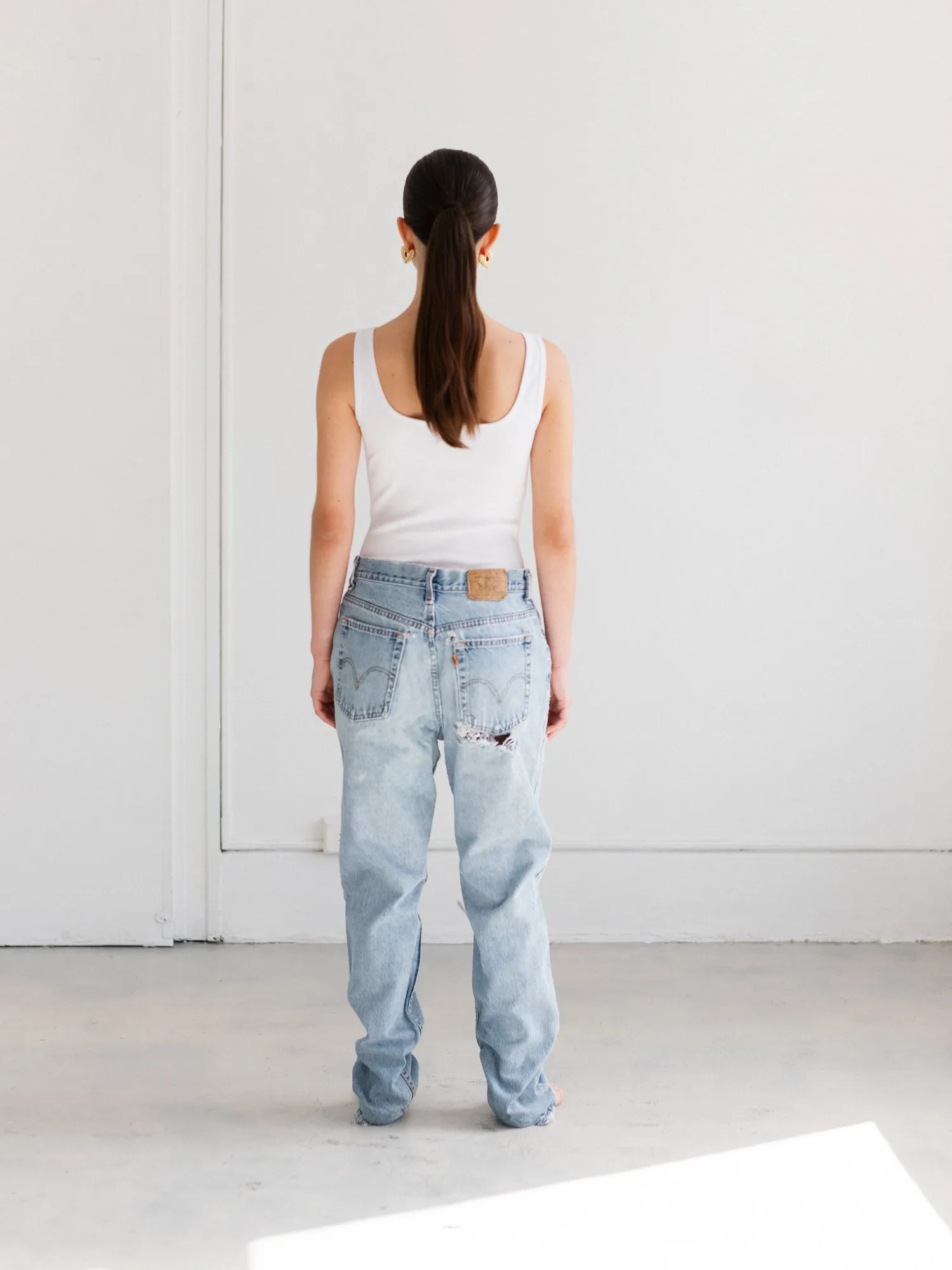 Ribbed Bodysuit | White sold by Brunette The Label product image thumbnail 5