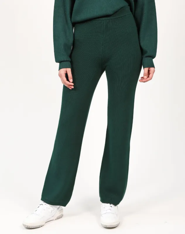 The Ribbed Knit Pant | Emerald sold by Brunette The Label