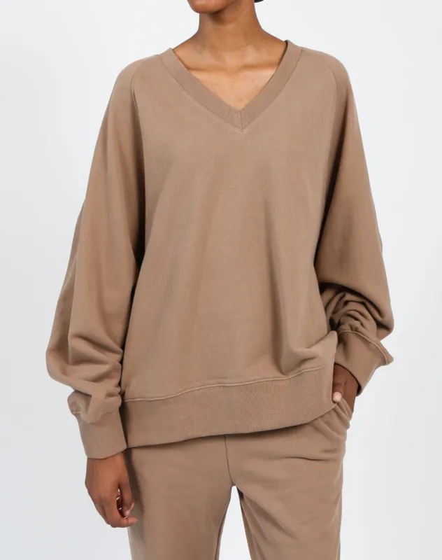 The Not Your Boyfriend's V-Neck Sweatshirt | Cocoa sold by Brunette The Label