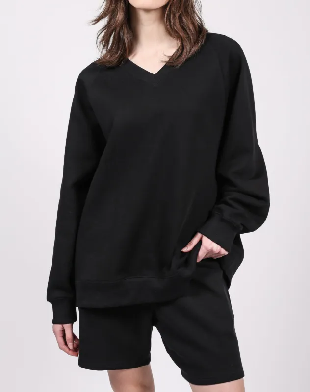 The Not Your Boyfriend's V-Neck Sweatshirt | Black sold by Brunette The Label