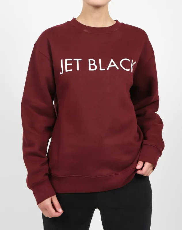 The "JET BLACK" Classic Crew Neck Sweatshirt | Wine Tasting sold by Brunette The Label