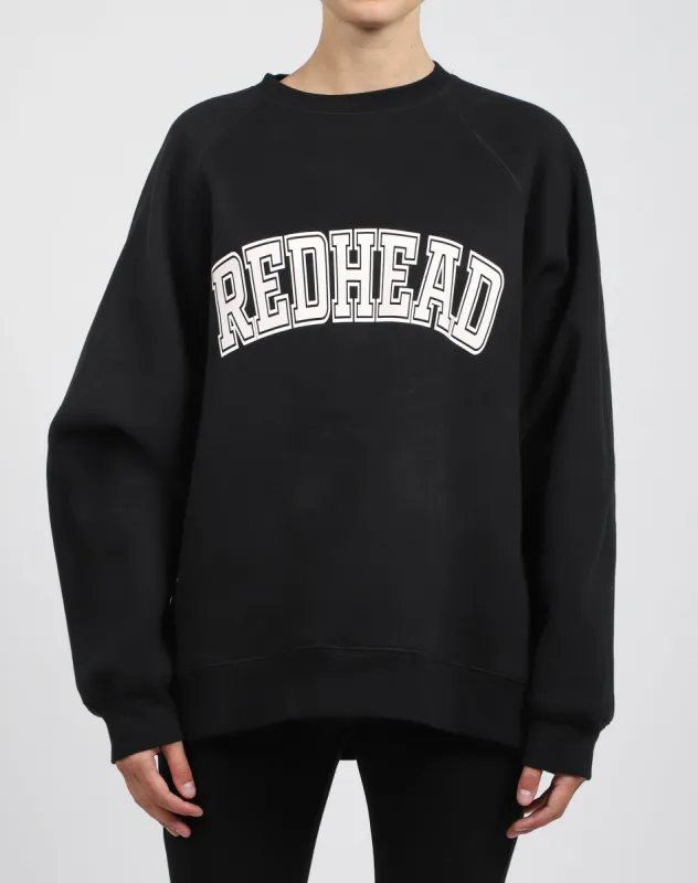 The "REDHEAD" Not Your Boyfriend's Crew Neck Sweatshirt | Black sold by Brunette The Label