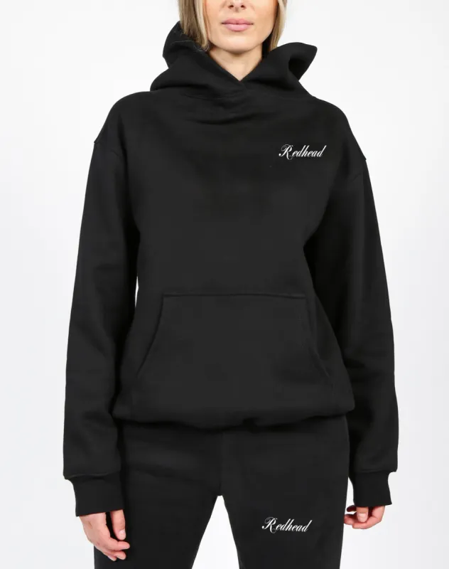 The "REDHEAD" Embroidered Classic Hoodie | Black sold by Brunette The Label
