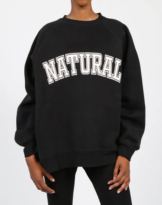 The "NATURAL" Not Your Boyfriend's Crew Neck Sweatshirt | Black sold by Brunette The Label