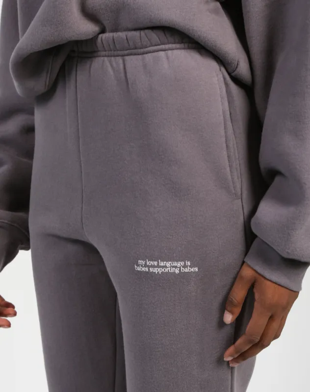 The "LOVE LANGUAGE" Best Friend Jogger | Ash sold by Brunette The Label