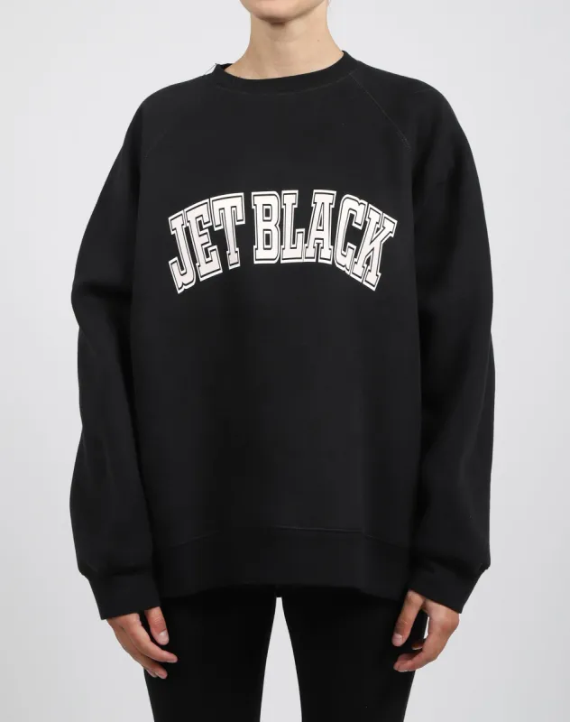 The "JET BLACK" Not Your Boyfriend's Crew Neck Sweatshirt | Black sold by Brunette The Label