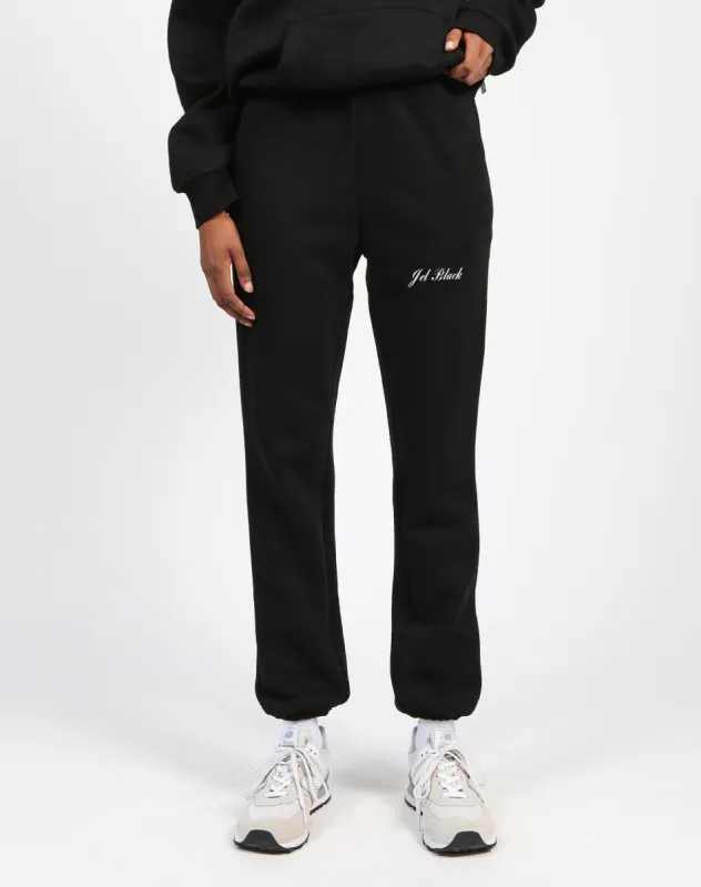 The "JET BLACK" Embroidered Best Friend Jogger | Black sold by Brunette The Label