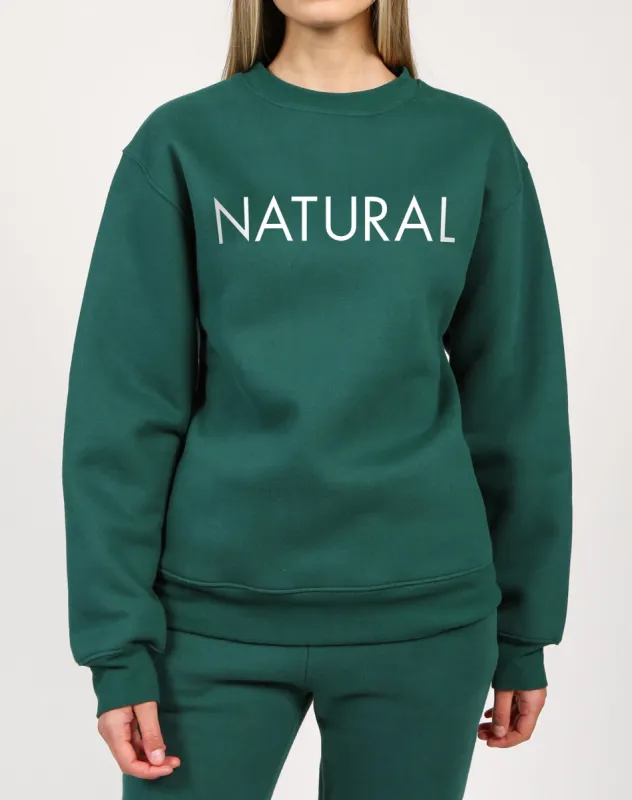 The "NATURAL" Classic Crew Neck Sweatshirt | Emerald sold by Brunette The Label