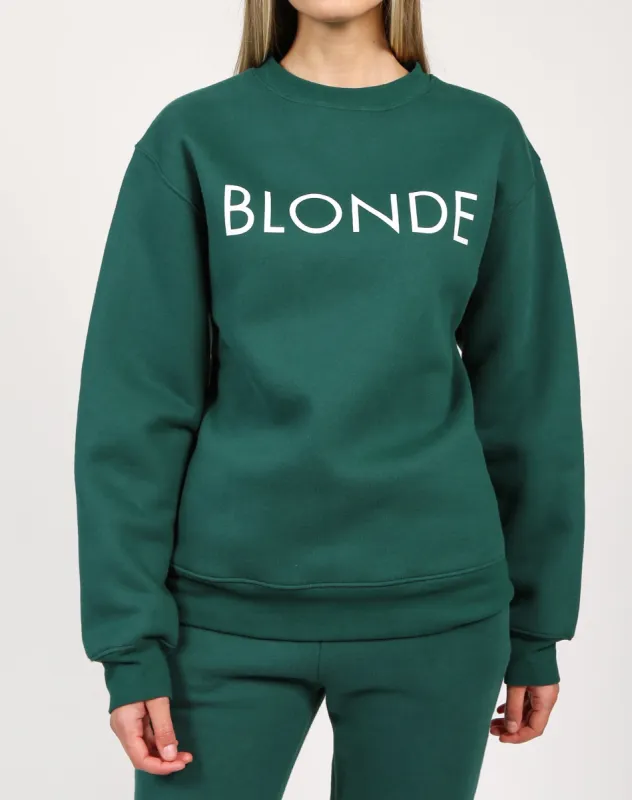 The "BLONDE" Classic Crew Neck Sweatshirt | Emerald sold by Brunette The Label