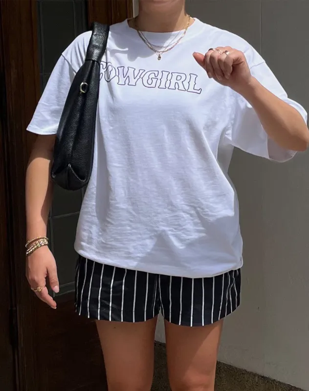 "Cowgirl" Oversized Boxy Tee | White sold by Brunette The Label