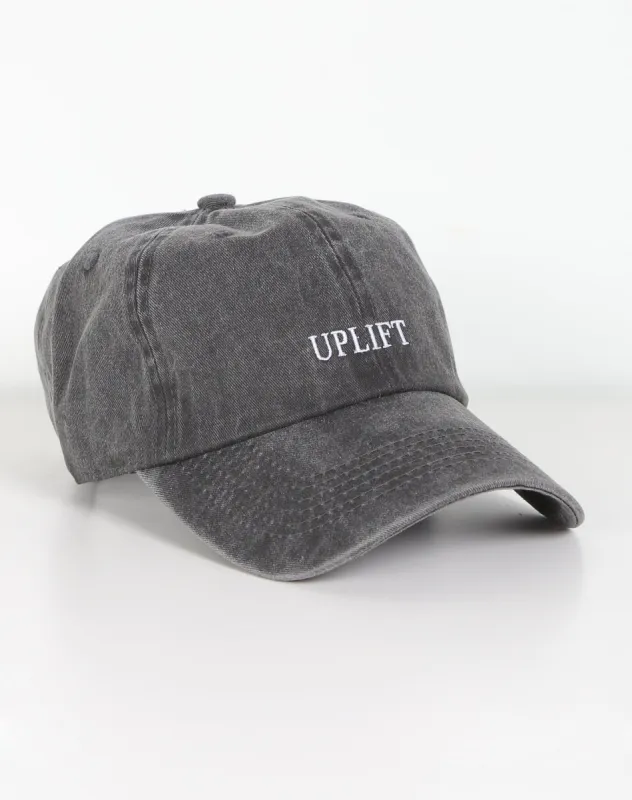 The "UPLIFT" Baseball Cap | Washed Black sold by Brunette The Label