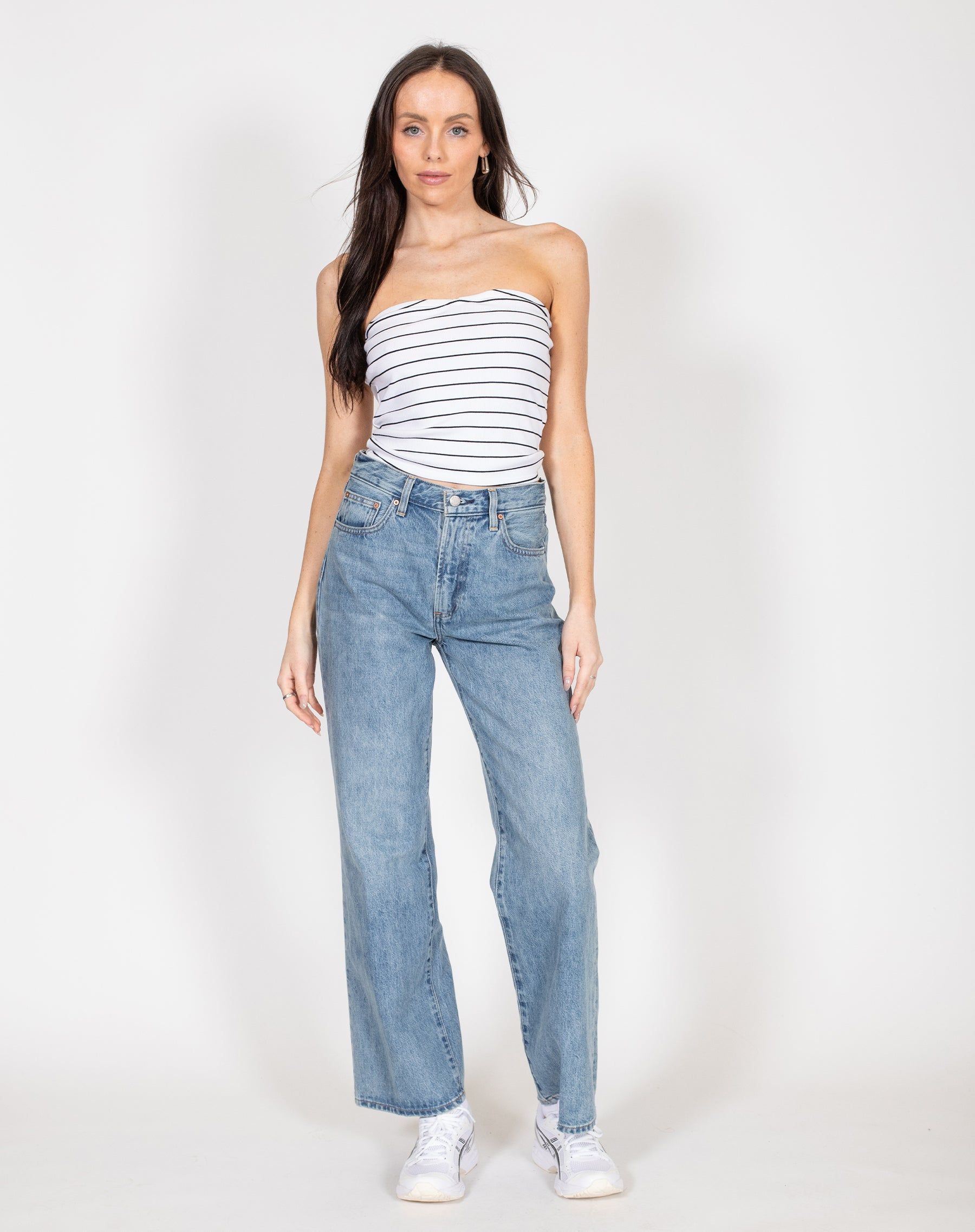 Ribbed Tube Top in Stripe | Holt Renfrew Pop Up sold by Brunette The Label product image thumbnail 4