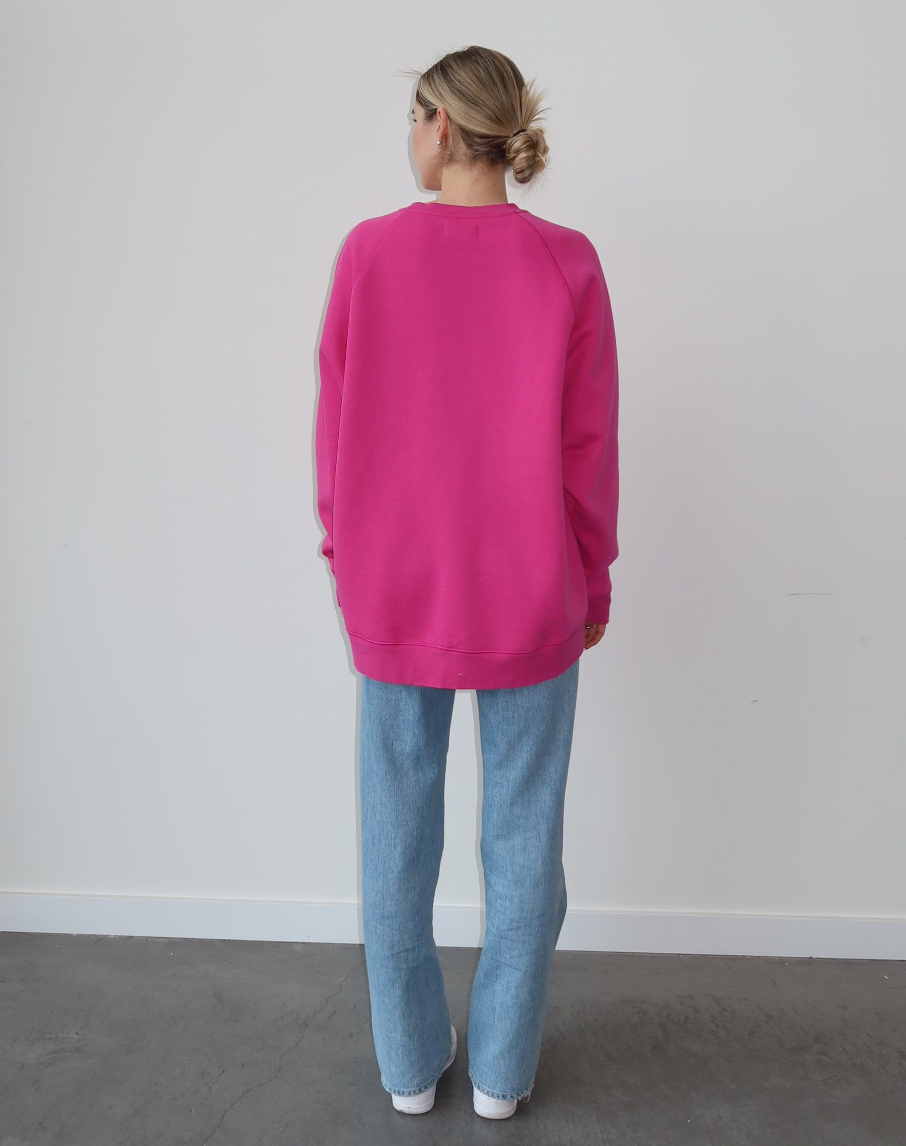 The "BLONDE" Not Your Boyfriend's Varsity Crew Neck Sweatshirt | Fuchsia & Baby Pink sold by Brunette The Label product image thumbnail 5