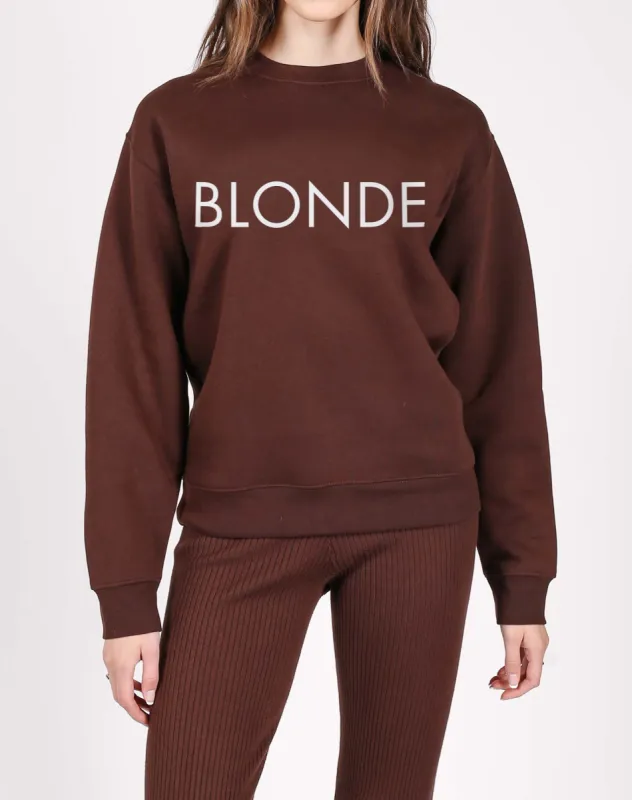 The "BLONDE" Classic Crew Neck Sweatshirt | French Press sold by Brunette The Label