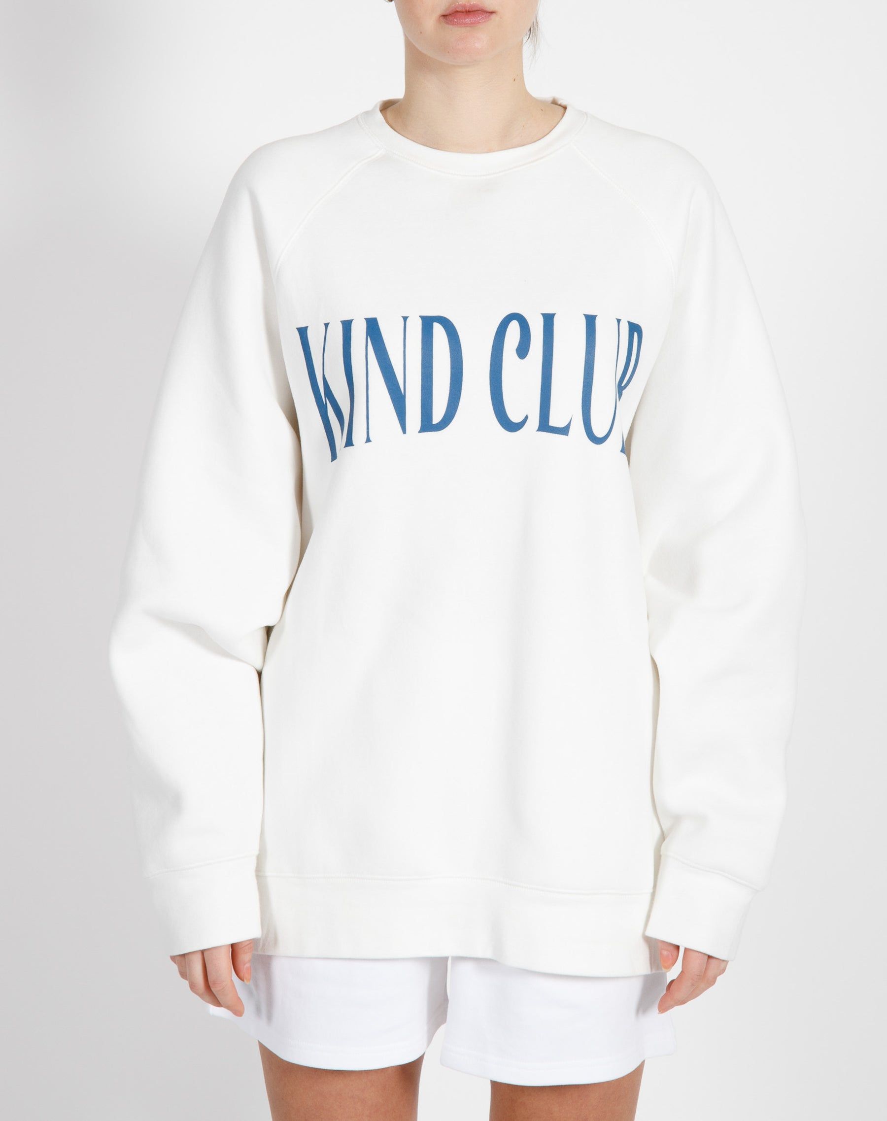 The "KIND CLUB" Not Your Boyfriend's Crew Neck Sweatshirt | Coconut Cream & French Blue sold by Brunette The Label