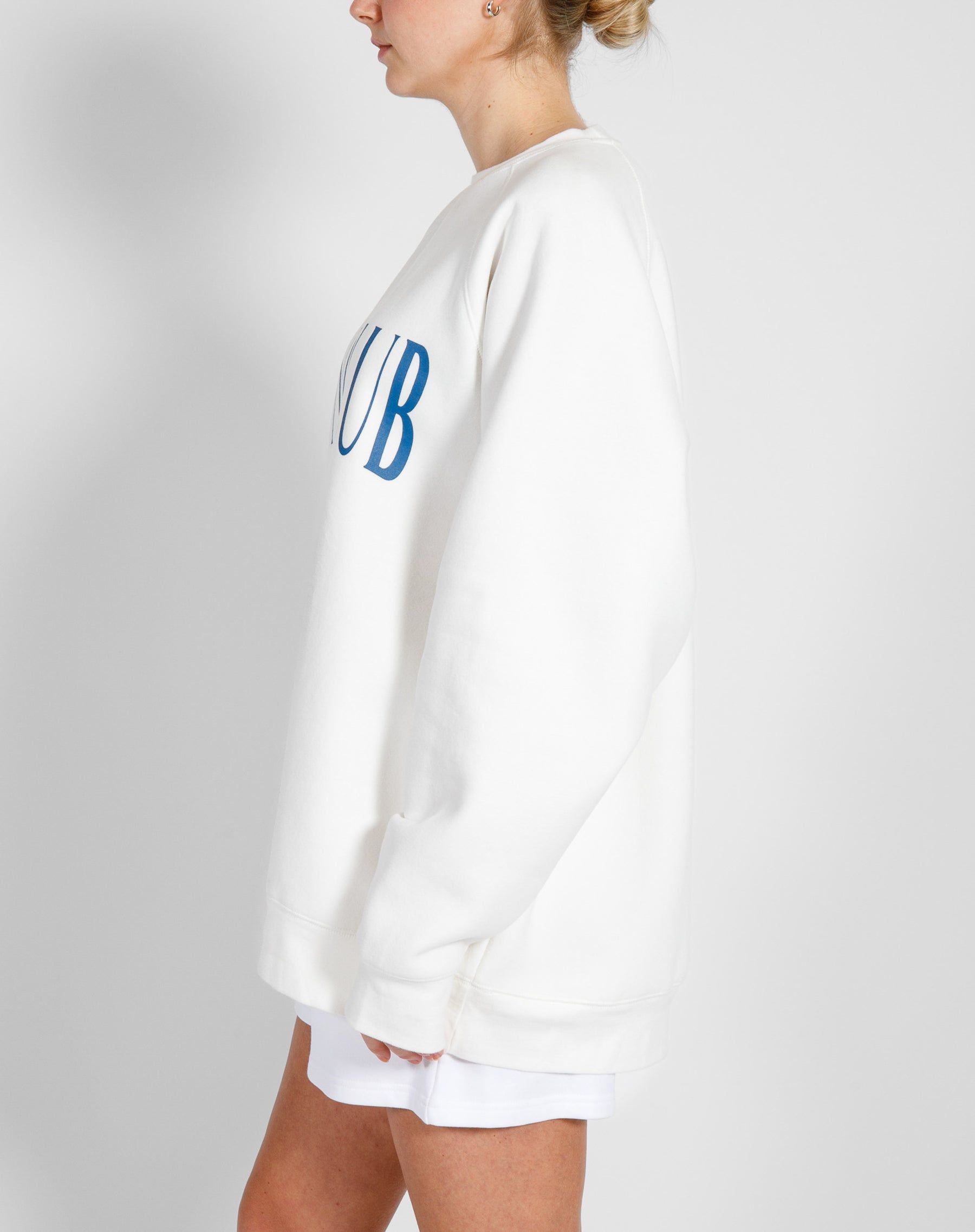 The "KIND CLUB" Not Your Boyfriend's Crew Neck Sweatshirt | Coconut Cream & French Blue sold by Brunette The Label product image thumbnail 2