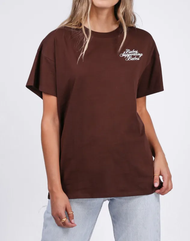 The "BABES SUPPORTING BABES" Oversized Boxy Tee | French Press sold by Brunette The Label