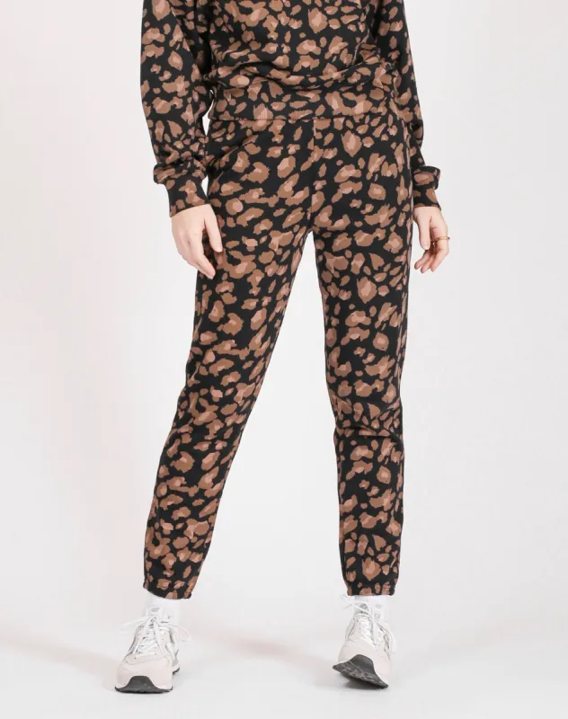 The "BLACK LEOPARD" Best Friend Jogger | Black sold by Brunette The Label