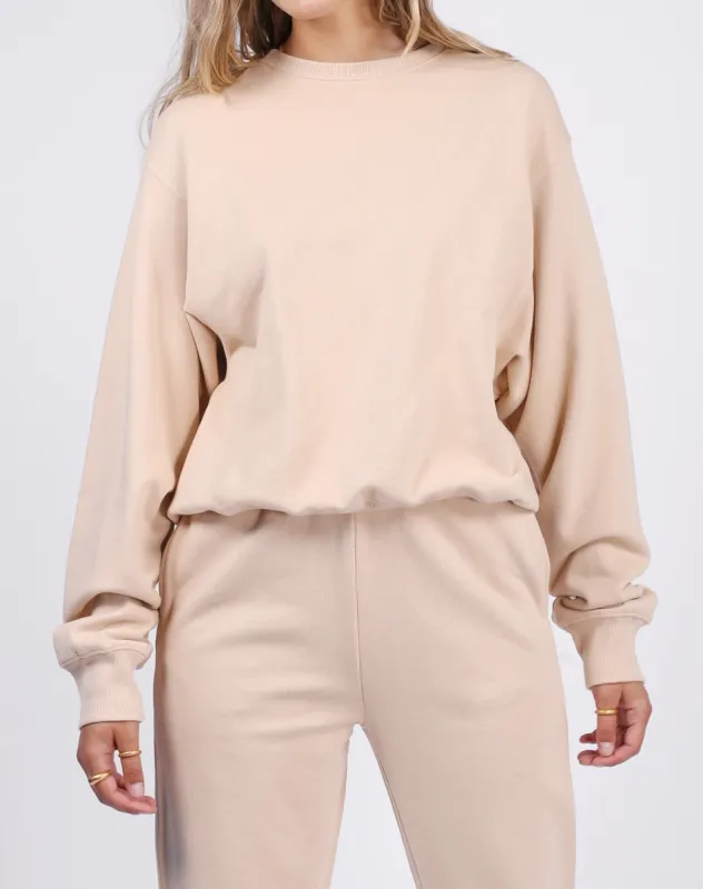 The "BEST FRIEND" Crew Neck Sweatshirt | Sand sold by Brunette The Label