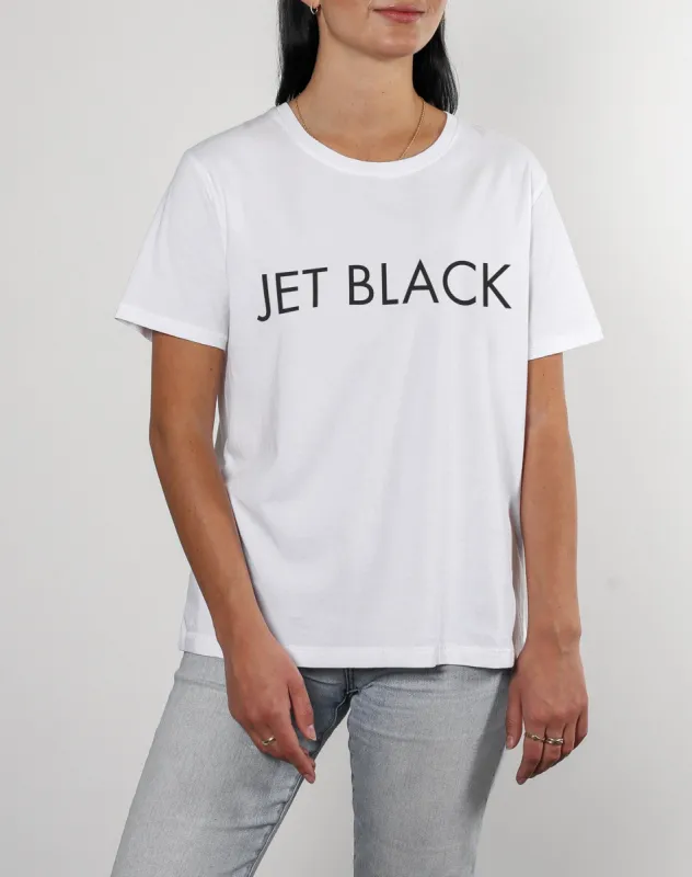 The "JET BLACK" Classic Crew Neck Tee | White sold by Brunette The Label