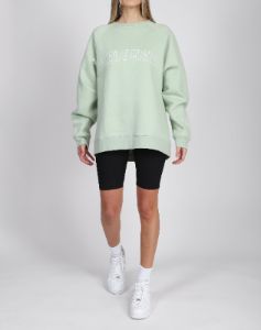 The "MOTHER" Not Your Boyfriend's Crew Neck Sweatshirt | Sage sold by Brunette The Label