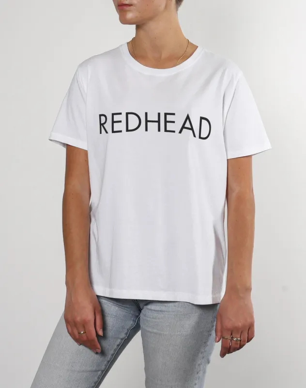 The "REDHEAD" Classic Crew Neck Tee  | White made by Brunette The Label