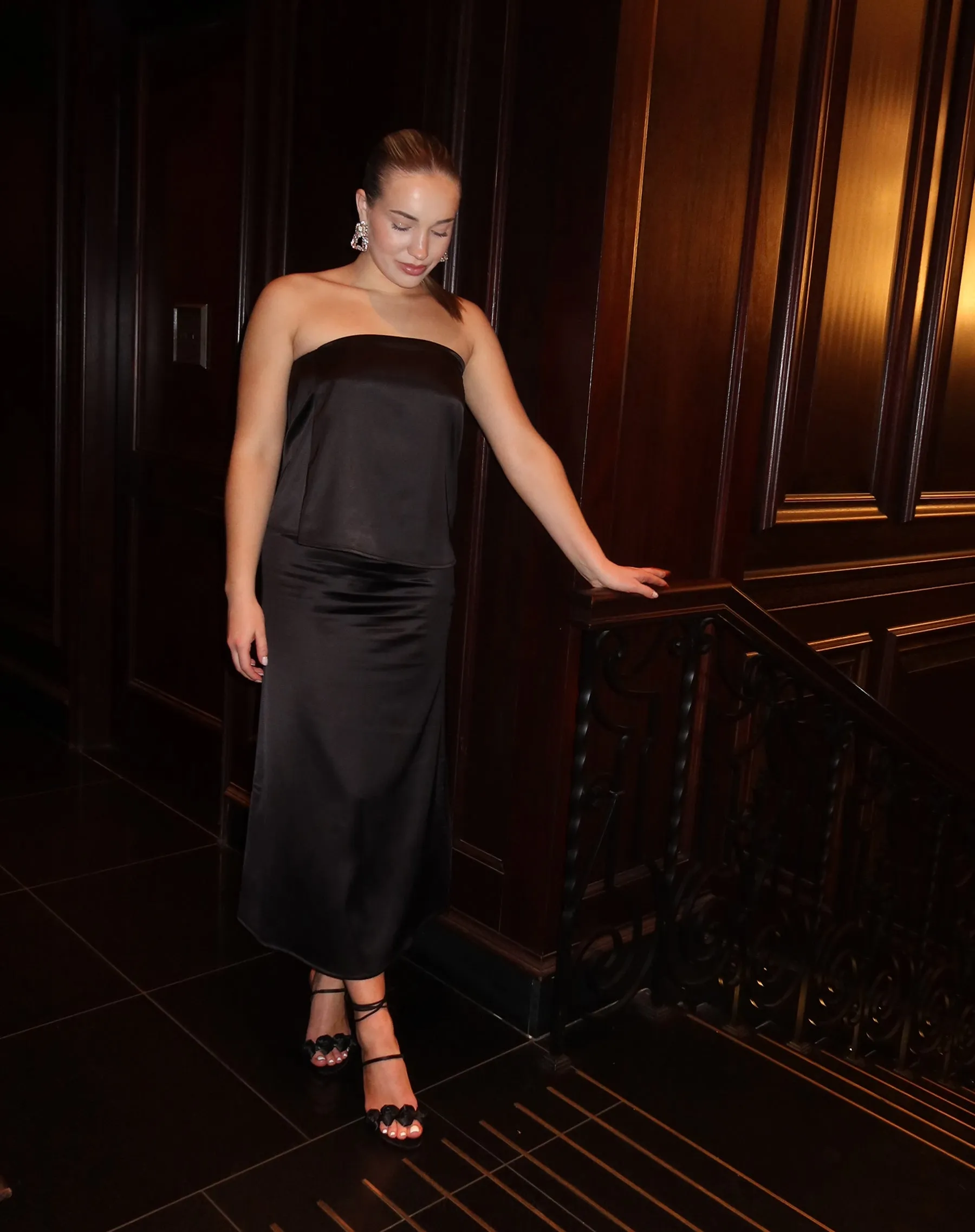 The 'Sophia' Satin Bodice Top | Black sold by Brunette The Label product image thumbnail 2