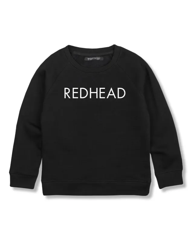 The "REDHEAD" Little Babes Crew Neck Sweatshirt | Black sold by Brunette The Label