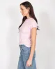 The Ribbed Fitted Tee | Bubble Gum sold by Brunette The Label