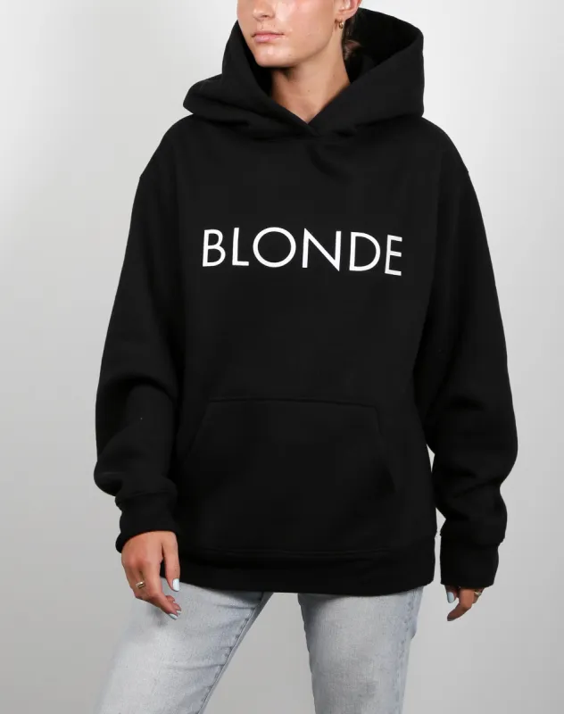 The "BLONDE" Classic Hoodie | Black sold by Brunette The Label