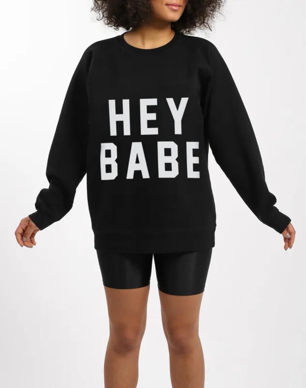 The "HEY BABE" Big Sister Crew | Black sold by Brunette The Label