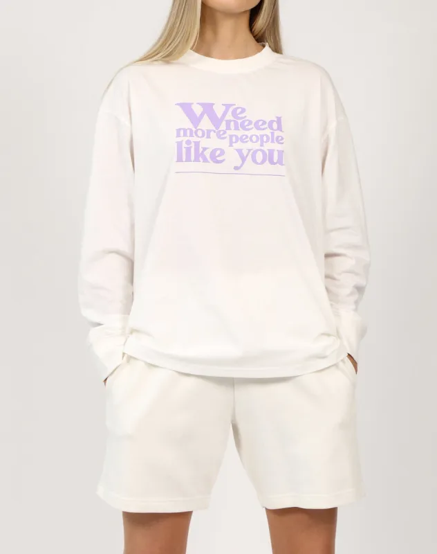 The "PEOPLE LIKE YOU" Boxy Crew Neck Tee | Marshmallow made by Brunette The Label
