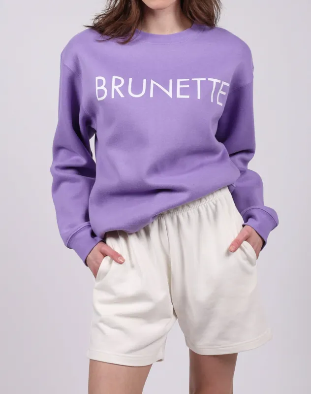 The "BRUNETTE" Classic Crew Neck Sweatshirt | Violet sold by Brunette The Label