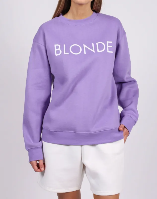 The "BLONDE" Classic Crew Neck Sweatshirt | Violet sold by Brunette The Label