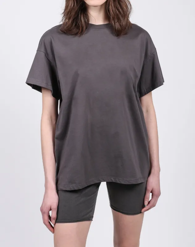 The Oversized Boxy Tee | Stone sold by Brunette The Label