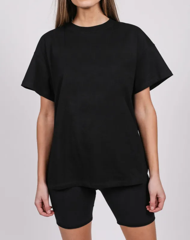 The Oversized Boxy Tee | Black sold by Brunette The Label